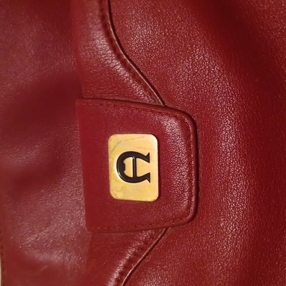 GUC - Etienne Aigner Genuine Cowhide Leather Wine Color Bag - Picture 3 of 14